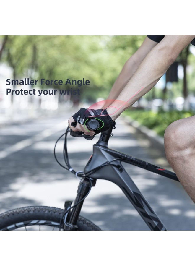 FDTY Mountain Bike Grips Handlebar Grip Bicycle Handlebar Grips Bike Handle Grips Double Aluminum Clamp Lock On Grips for MTB BMX Mountain Bike Handle Bar Ends Black - Image 4