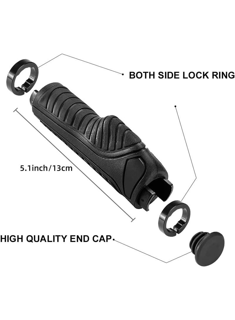 FDTY Mountain Bike Grips Handlebar Grip Bicycle Handlebar Grips Bike Handle Grips Double Aluminum Clamp Lock On Grips for MTB BMX Mountain Bike Handle Bar Ends Black - Image 2