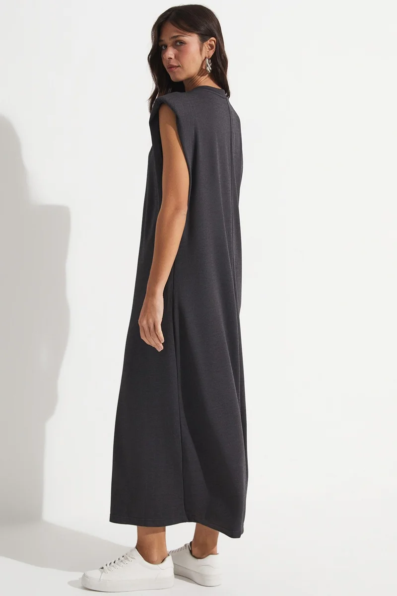 JUNE Midi Modal Dress with Padded Detail