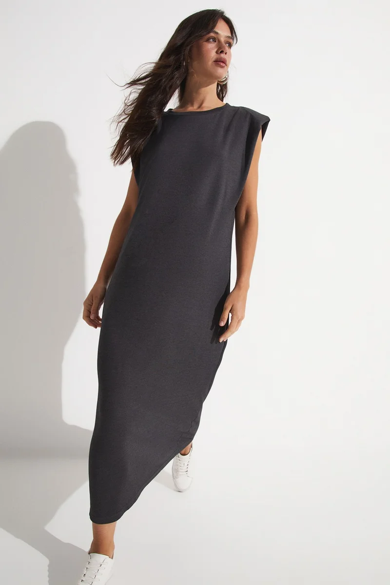 JUNE Midi Modal Dress with Padded Detail