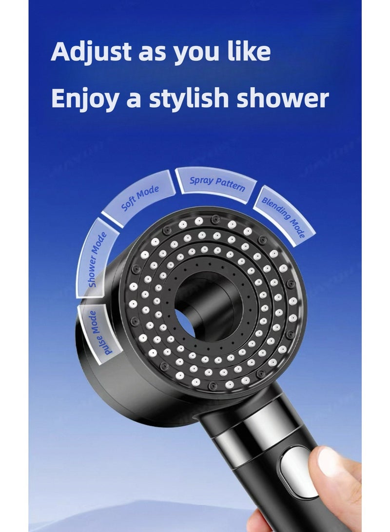 10 أوضاع رش رأس دش عالي الضغط مع يدوي وخرطوم، تدفق مياه مزدوج الجانب، سهل التركيب، تدليك على طراز السبا وتنظيف عميق - Image 4