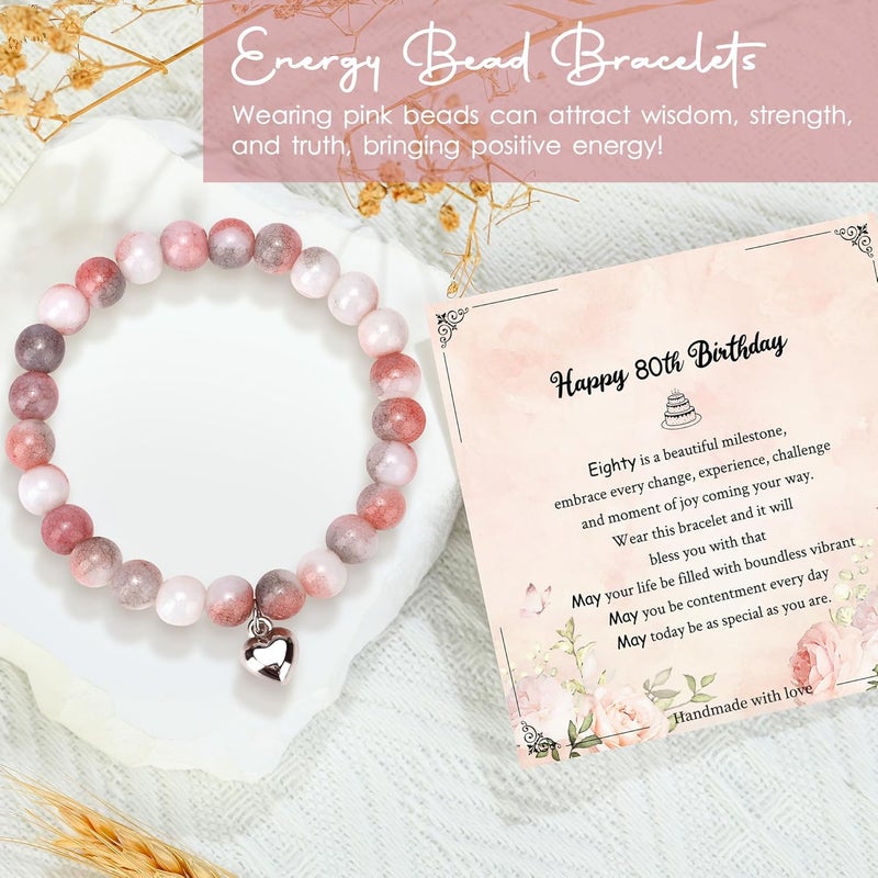 Saineron 80th Birthday Gifts for Women 80 Year Old Birthday Gifts for Women Unique Gift for 80 Year Old Woman 1945 Gift Box Ideas Happy 80th Bday Decoration Present Set with Tumbler Socks Candle Bracelet - Image 4