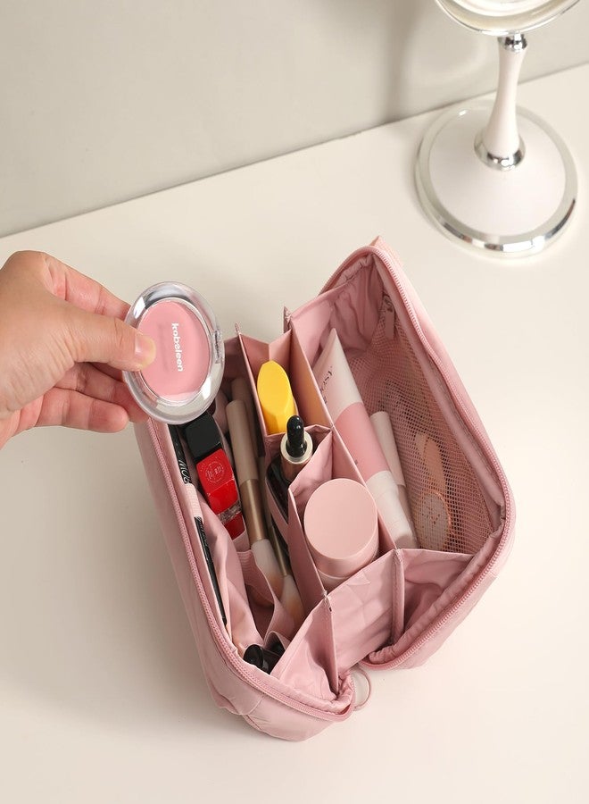 FINEASY Makeup Bag for Travel Medium Cosmetic Case for Women Large Capacity Portable Zipper Cosmetic Organizer with Compartments - Image 2