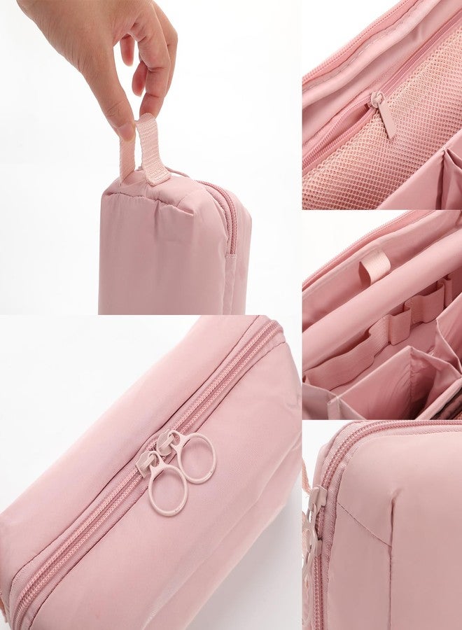 FINEASY Makeup Bag for Travel Medium Cosmetic Case for Women Large Capacity Portable Zipper Cosmetic Organizer with Compartments - Image 4
