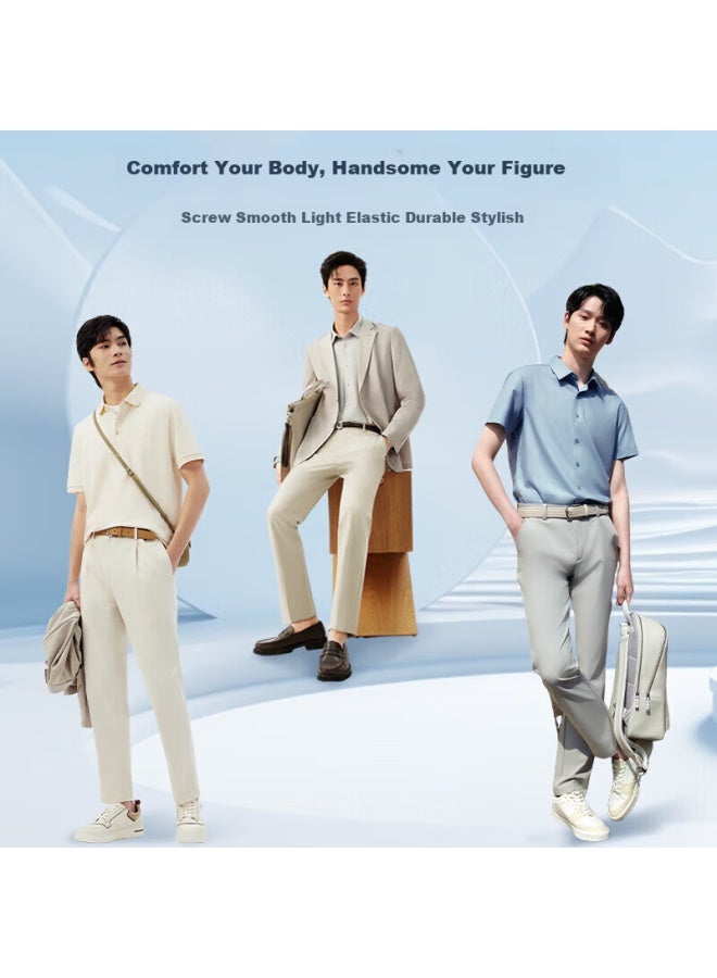 Hodo Men's Modal Smooth Solid Color Short Sleeve Shirt For Father's Day Gift To Dad - Image 3