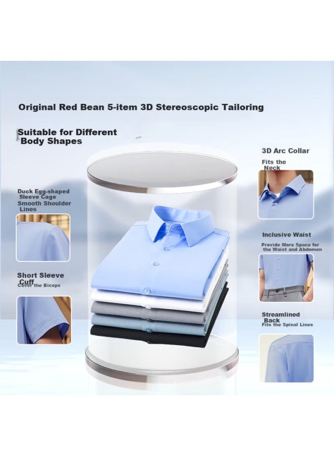 Hodo Men's Modal Smooth Solid Color Short Sleeve Shirt For Father's Day Gift To Dad - Image 2