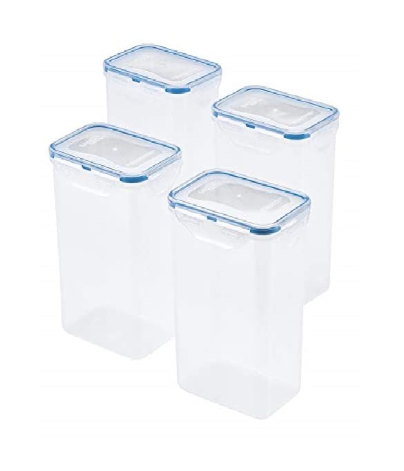 ENTITY Airtight Plastic Storage Container Set for Kitchen Storage - 2100ml Containers | Unbreakable & Air-Tight Design | BPA Free Container (Pack of 4) - Transparent - Image 1