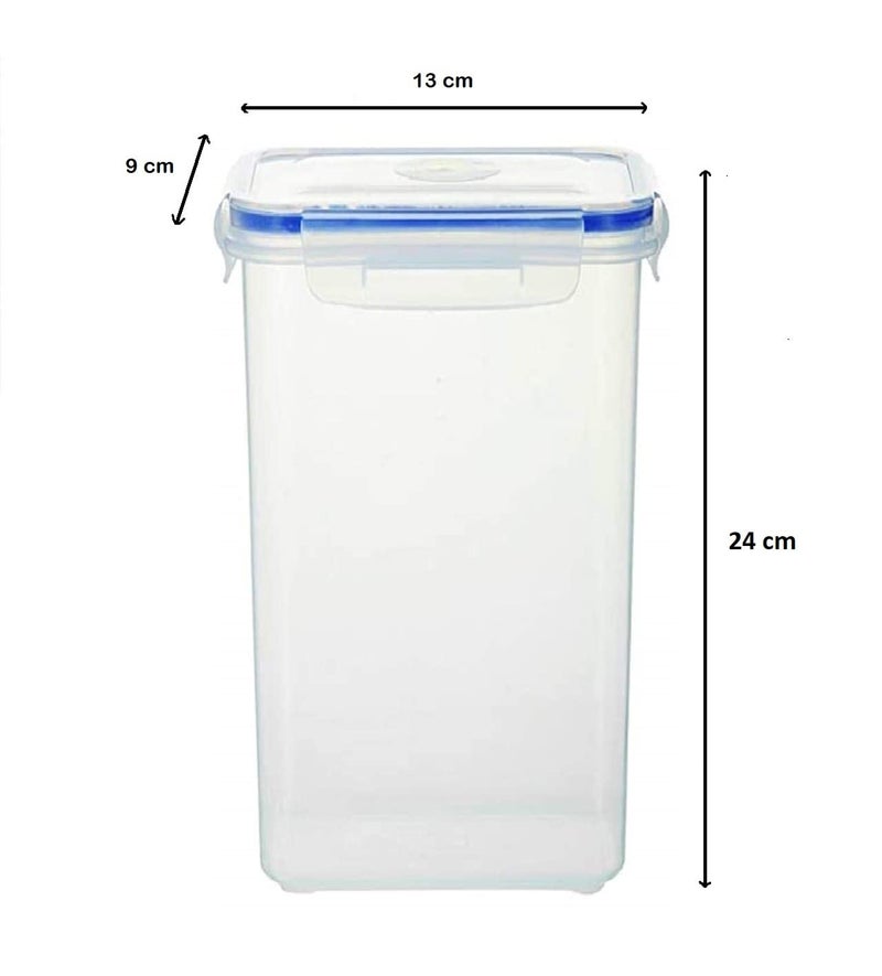 ENTITY Airtight Plastic Storage Container Set for Kitchen Storage - 2100ml Containers | Unbreakable & Air-Tight Design | BPA Free Container (Pack of 4) - Transparent - Image 2