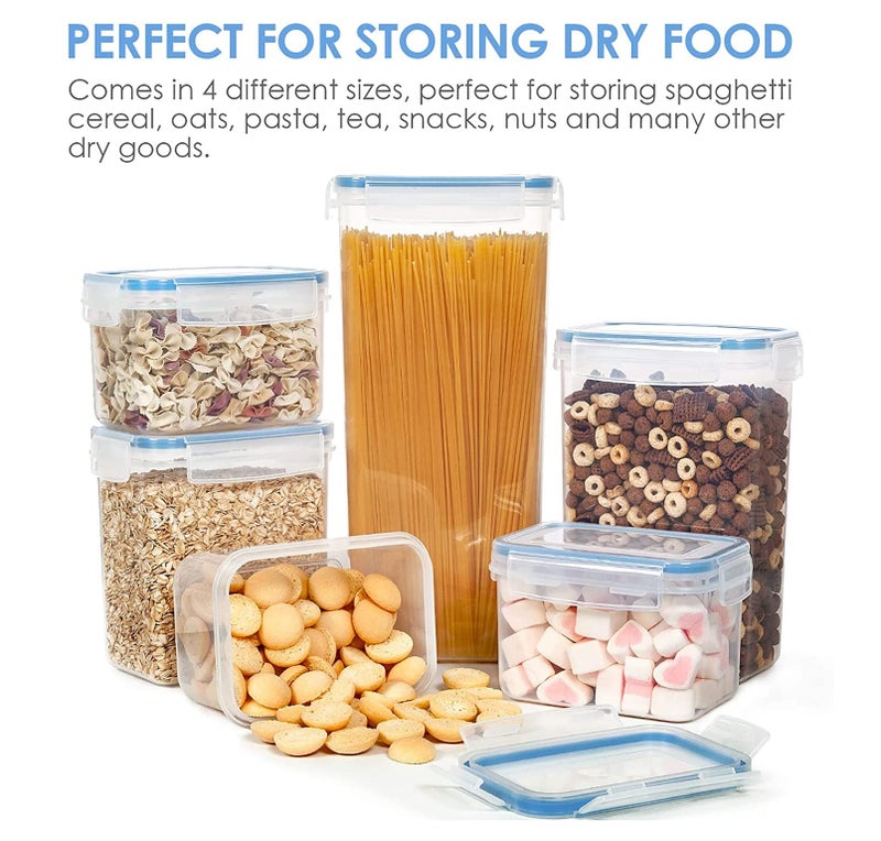 ENTITY Airtight Plastic Storage Container Set for Kitchen Storage - 2100ml Containers | Unbreakable & Air-Tight Design | BPA Free Container (Pack of 4) - Transparent - Image 3