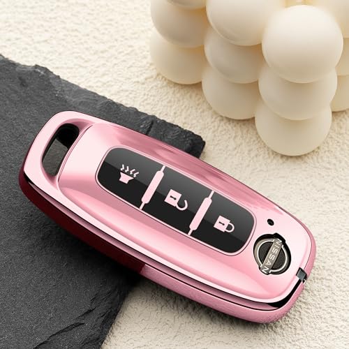 ZSPDACC for Nissan Key Fob Cover 3 Buttons Car Key Case Sentra Kicks Pathfinder Rogue Ariya 2026 2025 2024 2023 Accessories Pink - Image 2