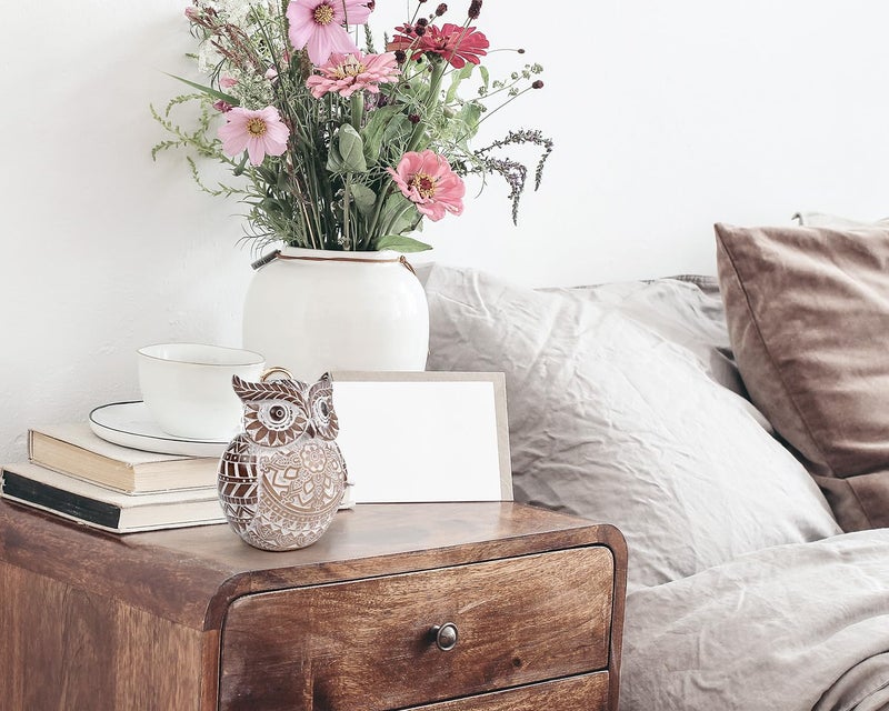 Pigort Adorable Owl Figurine for Shelf or Tray - Cute Chubby Owl Figurine Boho Decor for Shelf Desktop Cabinet Fireplace Mantel Bathroom Decor Accents - Image 5