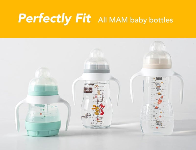 CHUBBIEE Baby Bottle Handles for MAM Compatible Bottle Holder for MAM 5oz 9oz  11oz Bottles EasyGrip Ergonomic SlipResistant BPAFree Durable Helps Babies Transition to Independent Drinking 4Pack - Image 2