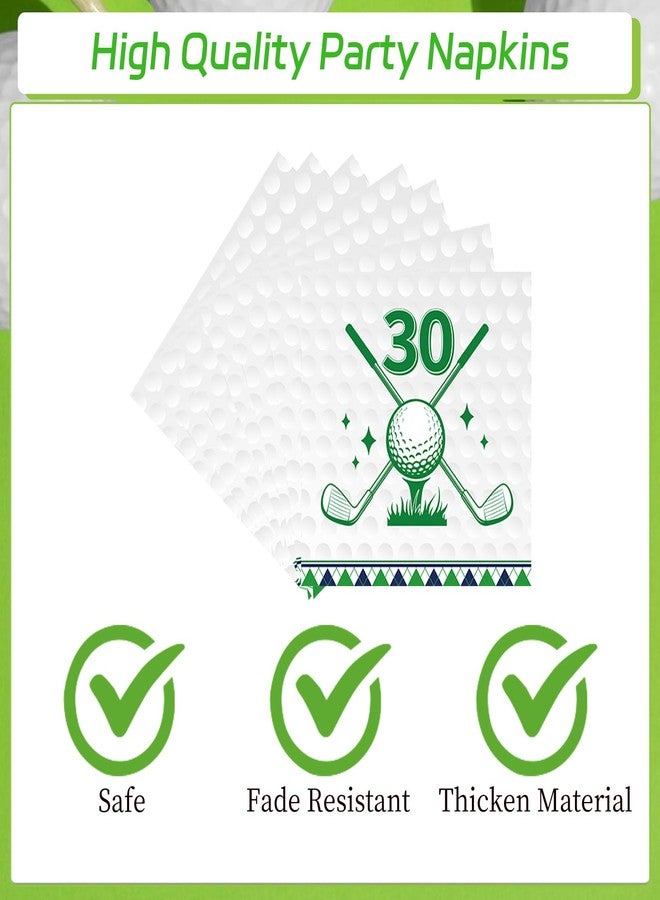 Rakuto Golf 30th Birthday Tableware Decorations for Him, Golf Theme Thirtee Birthday Party Plates Napkins and Forks, Disposable Paper Plates Supplies Decor Serves 24 - Image 4