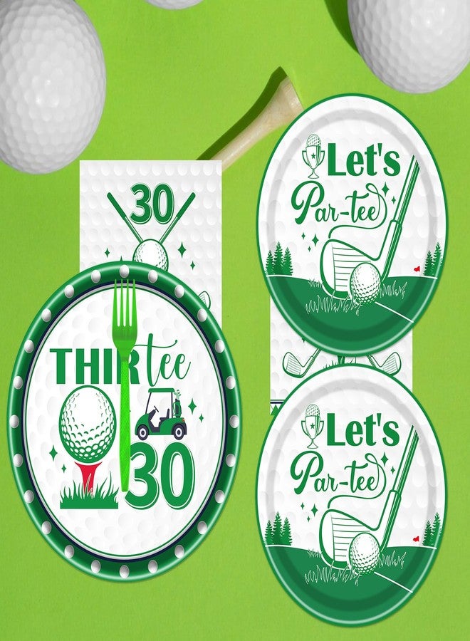 Rakuto Golf 30th Birthday Tableware Decorations for Him, Golf Theme Thirtee Birthday Party Plates Napkins and Forks, Disposable Paper Plates Supplies Decor Serves 24 - Image 5