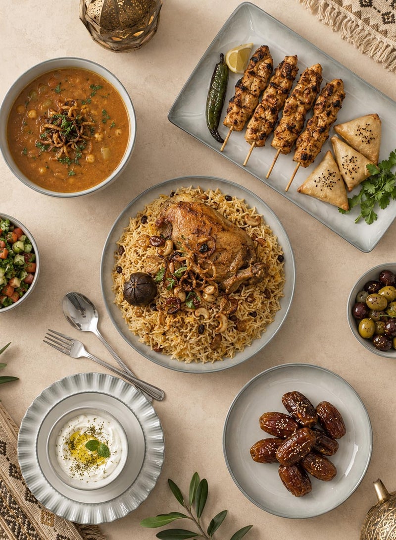 طقم أدوات مائدة L&Wen مكون من 18 قطعة، طقم أطباق سيراميك، مجموعة أطباق وأوعية، آمن لغسالة الأطباق والميكروويف - رمادي - Image 3