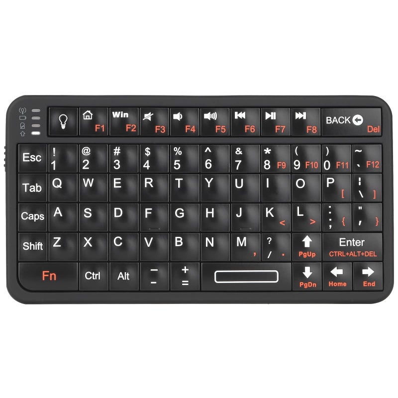 Rii Mini Bluetooth Keyboard,Portable Wireless Keyboard with Backlit,Rechargeable Mini Keyboard for Smart TV/Android TV Box/Smartphone/HTPC/IPTV, Black(Upgrade-TypeC) - Image 1
