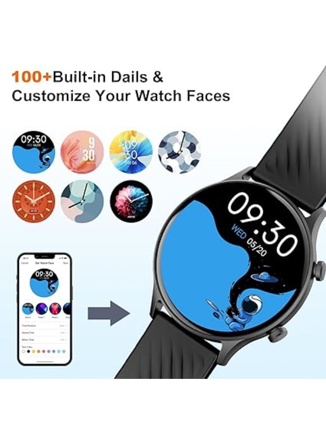 PEJE ZW04 Smart Watch,1.39" HD Display,Muslim Prayer Alerts, SpO2/Heart Rate/Sleep Monitor,120+ Sports Modes, IP68 Waterproof,Bluetooth Calling + Extra Strap - Compatible with iOS & Android (Gold) - Image 4