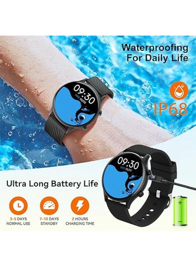 PEJE ZW04 Smart Watch,1.39" HD Display,Muslim Prayer Alerts, SpO2/Heart Rate/Sleep Monitor,120+ Sports Modes, IP68 Waterproof,Bluetooth Calling + Extra Strap - Compatible with iOS & Android (Gold) - Image 5