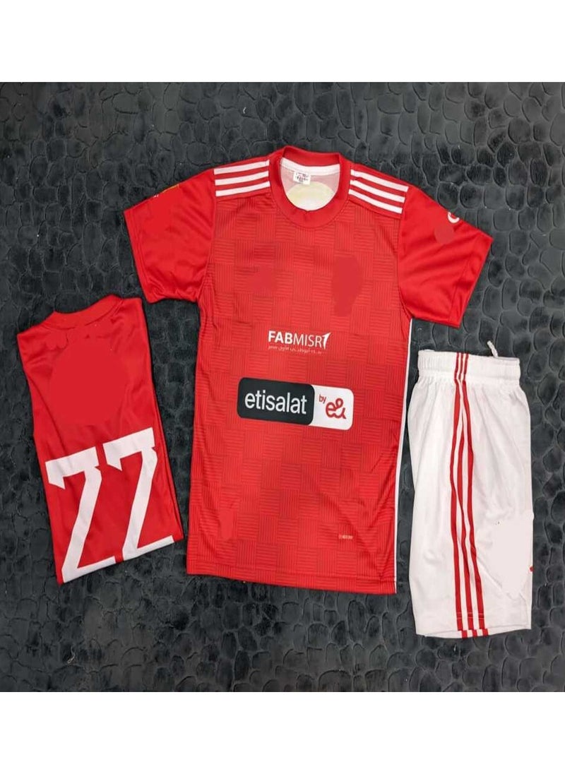 Generic Boys' soccer shorts and T-shirt set- Red 