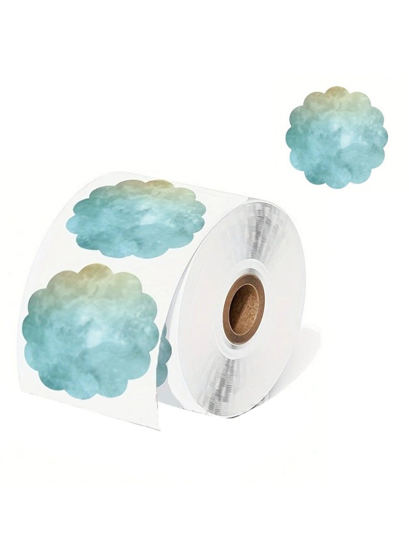 Gradient Color Thermal Sticker, Multi-Purpose Label Paper Self-Adhesive Name Tags for Office Business Barcode DIY Logo Lace 500Pcs - Image 1