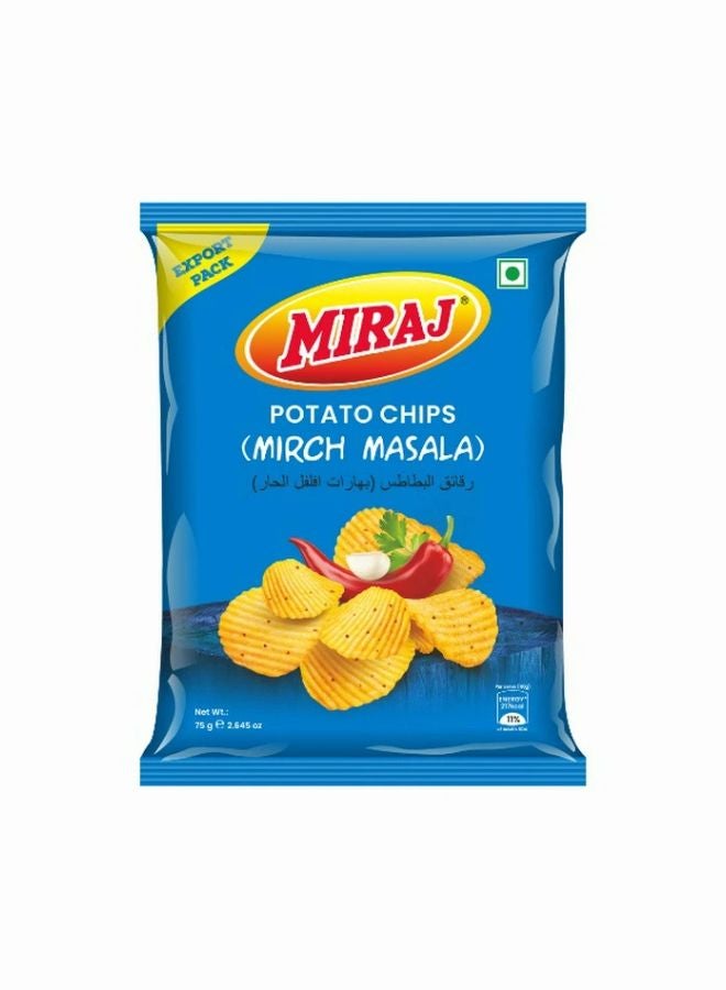 Miraj Potato Chips Mirch Masala  75gm - Image 1