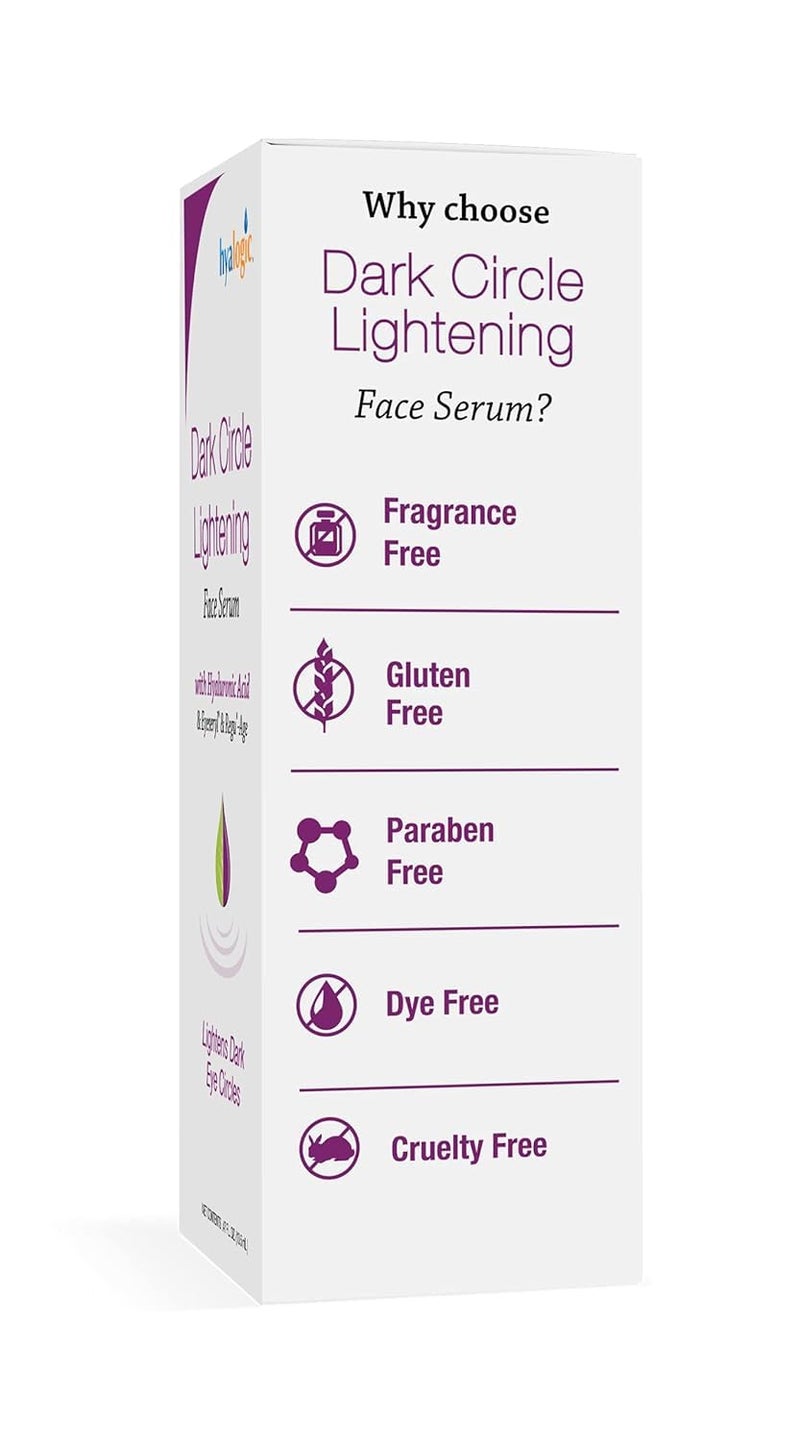 Hyalogic Dark Circle Lightening Face Serum - Treat Under Eye Dark Circles w/Hyaluronic Acid, Eveseryl & Regu-Age - Soothe, Nourish & Rejuvenate Skin - 1oz - Image 3