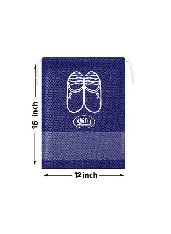 Lify Lify Fabric Shoe Bags (Set of 6) (Transparent & Blue) - Image 2