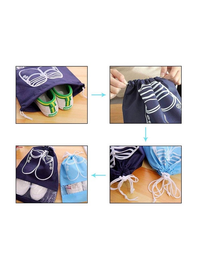Lify Lify Fabric Shoe Bags (Set of 6) (Transparent & Blue) - Image 5