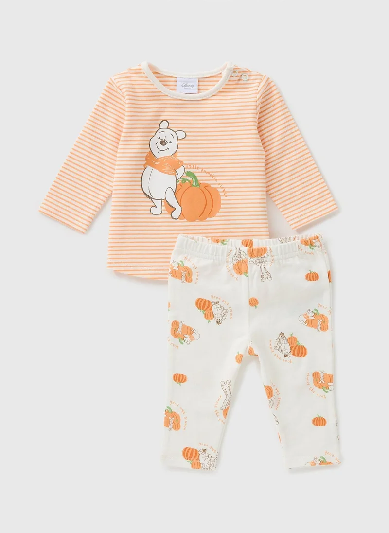 Matalan Baby Cream Winnie The Pooh T-Shirt & Legging Set