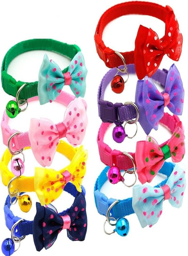 Fondle 2 Piece Pet Collars for(Cats & Small Dogs) Adjustable, Lightweight & Comfortable | Bell & D-Ring | Cute Puppy & Kitten Collar -[Bow & Frill]-[Color May Vary ] - Image 5