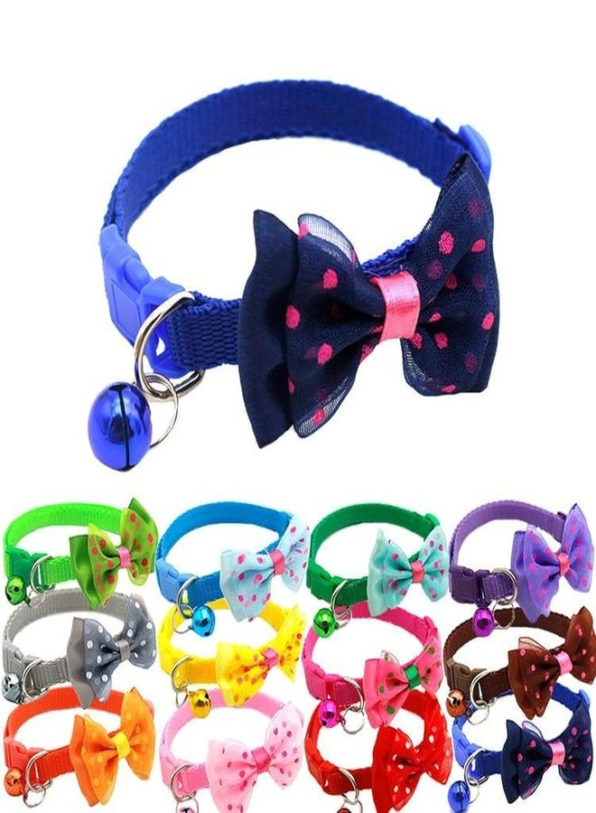 Fondle 2 Piece Pet Collars for(Cats & Small Dogs) Adjustable, Lightweight & Comfortable | Bell & D-Ring | Cute Puppy & Kitten Collar -[Bow & Frill]-[Color May Vary ] - Image 3