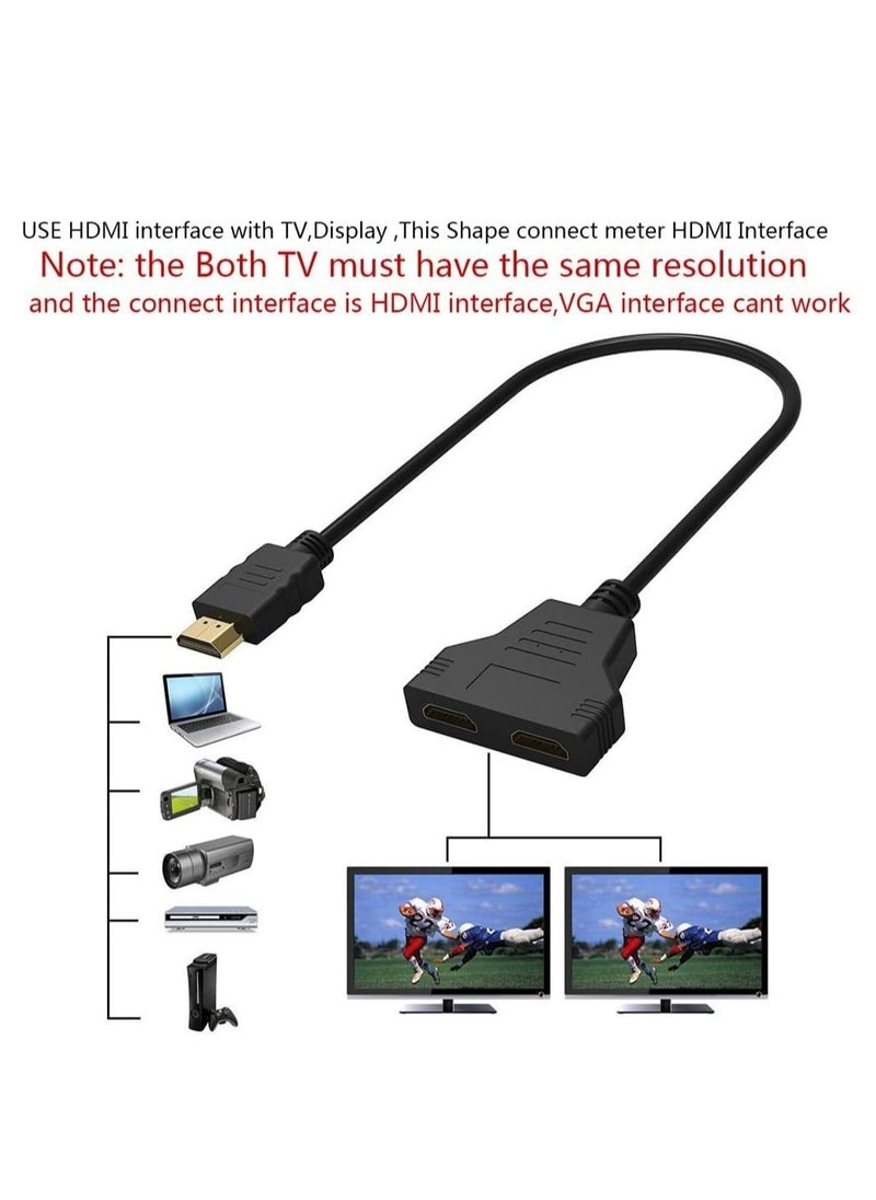 One to Two Out HDMI Splitter 1x2 Video HD 1080P Screen Splitter HDMI1x2 Distribution Line, Multicolor