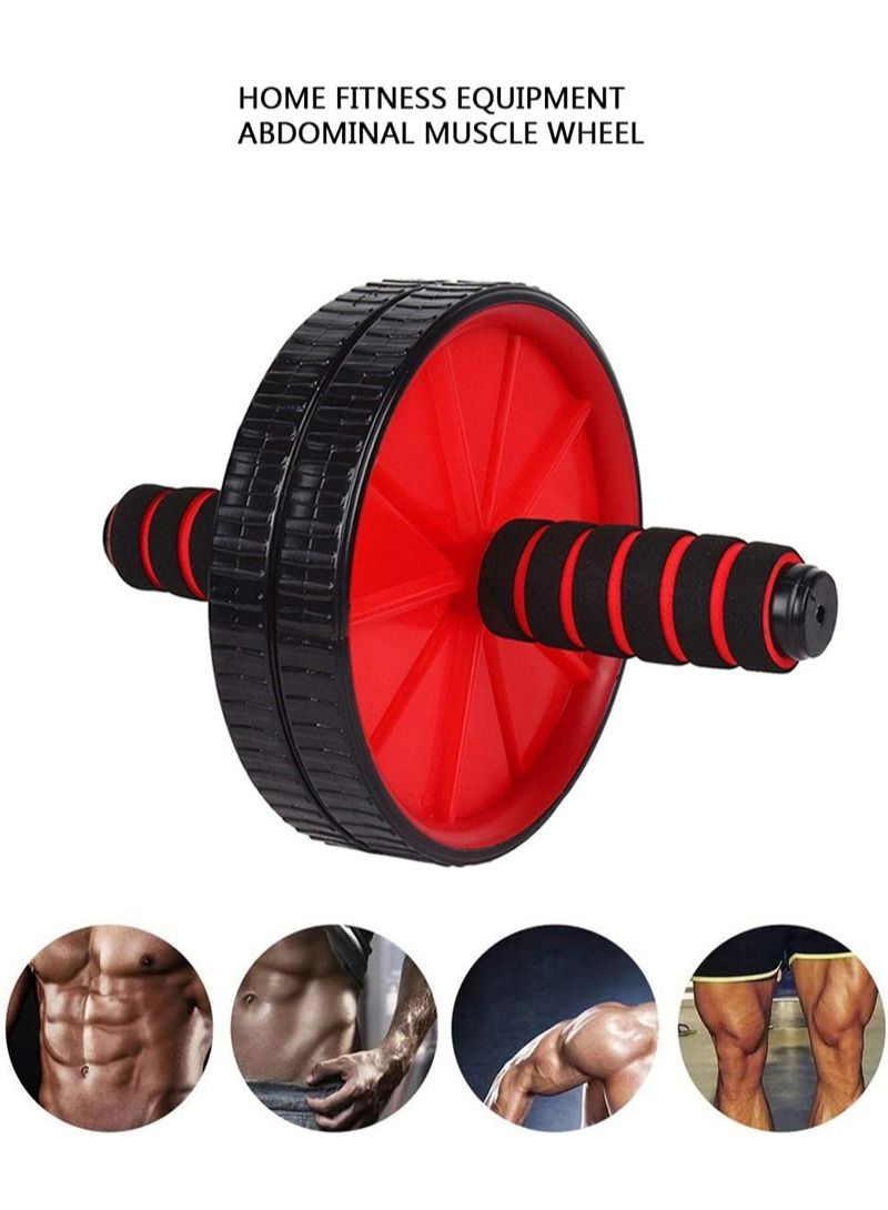 إيه جي دي عجلة آب رولر للتمرين واللياقة البدنية في صالة الألعاب الرياضية للتدريب الأساسي وتمارين البطن مع بساط الركبة (أحمر) - Image 2