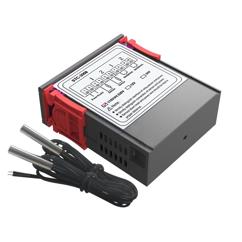 Dual Digital Display Thermostat Temperature Regulator Temperature Controller with Double NTC Probe Heater Sensor Probe Two Relay Output 110-220V - Image 5