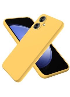 HuHa Case Cover For Xiaomi Poco M6 5G/Redmi 13C 5G/13R 5G Solid Color Liquid Silicone Dropproof Full Coverage Phone Case Yellow 
