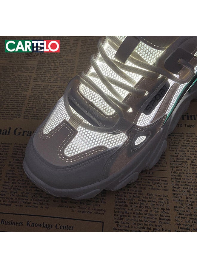 Cartelo Women's Casual Shoes Summer Breathable Dad Shoes Women's Sports Shoes Casual Running Shoes Female 0858 White Orange 38 - Image 2