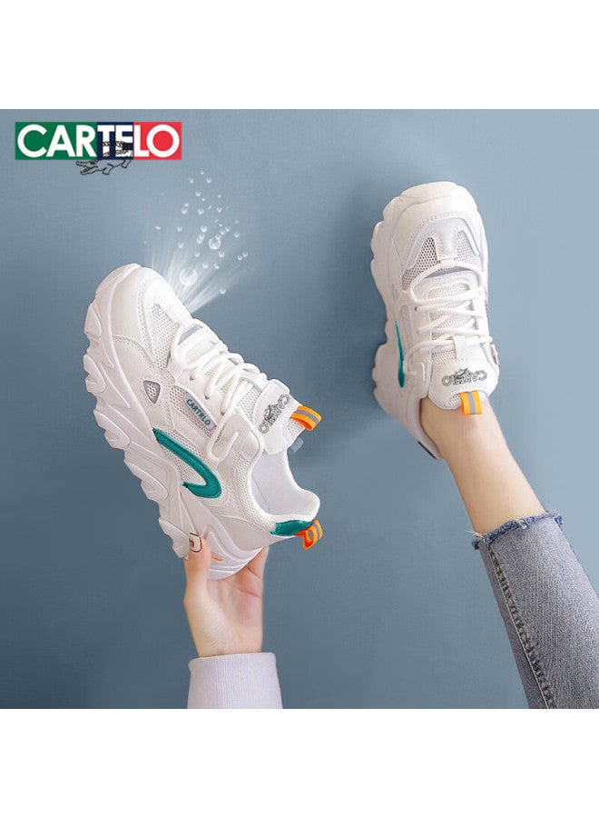 Cartelo Women's Casual Shoes Summer Breathable Dad Shoes Women's Sports Shoes Casual Running Shoes Female 0858 White Orange 38 - Image 4