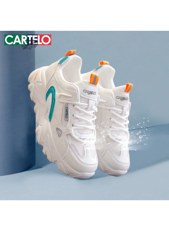 Cartelo Women's Casual Shoes Summer Breathable Dad Shoes Women's Sports Shoes Casual Running Shoes Female 0858 White Orange 38 - Image 5