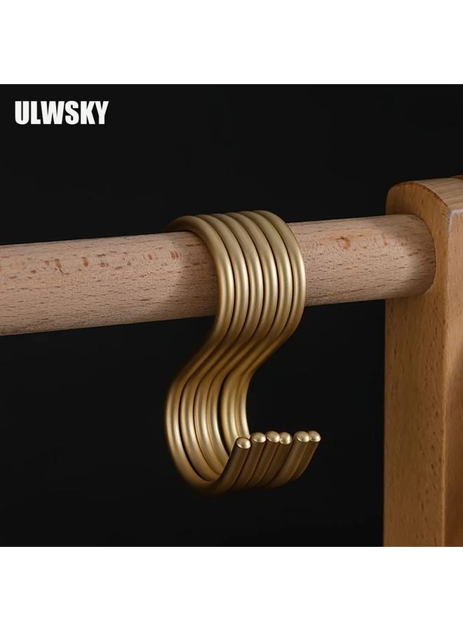 5pcs Golden S Shaped Aluminum Alloy Hooks Heavy Duty For Bathroom Kitchen - Image 5