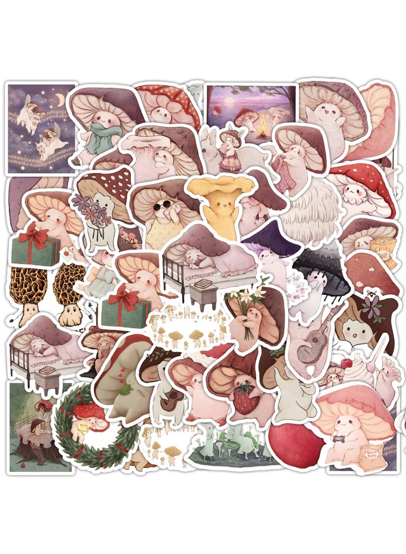 قوس قزح أورينبو ملصقات فطر لطيفة 50 قطعة من ملصقات الضفدع المقاومة للماء من الفينيل لزجاجات المياه والكتب والكمبيوتر المحمول والهاتف ولوح التزلج والجيتار هدايا الحفلات للأطفال والمراهقين - Image 1