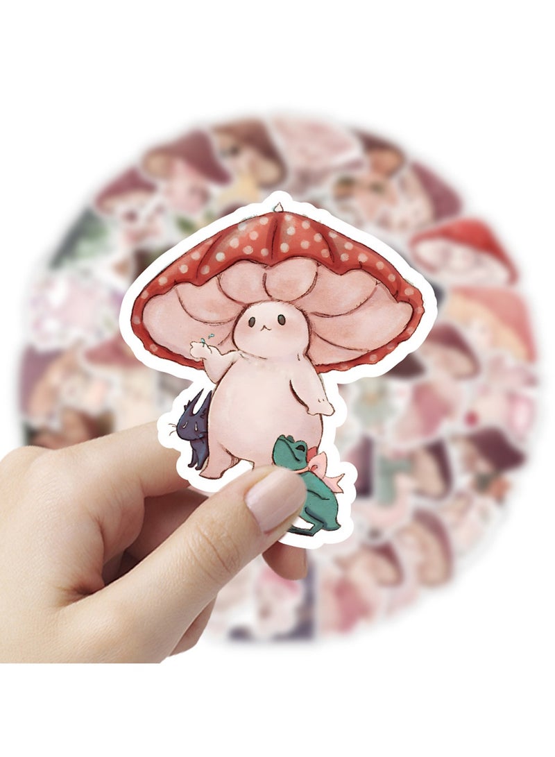 قوس قزح أورينبو ملصقات فطر لطيفة 50 قطعة من ملصقات الضفدع المقاومة للماء من الفينيل لزجاجات المياه والكتب والكمبيوتر المحمول والهاتف ولوح التزلج والجيتار هدايا الحفلات للأطفال والمراهقين - Image 3