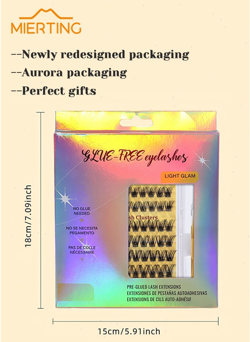 mierting Flase Eyelashes Self Adhesive Fishtail Lashes 120pcs Glue-Free, Large Pack 10-12-14-16mm False Eyelashes, Easy to Apply No Glue - Image 4
