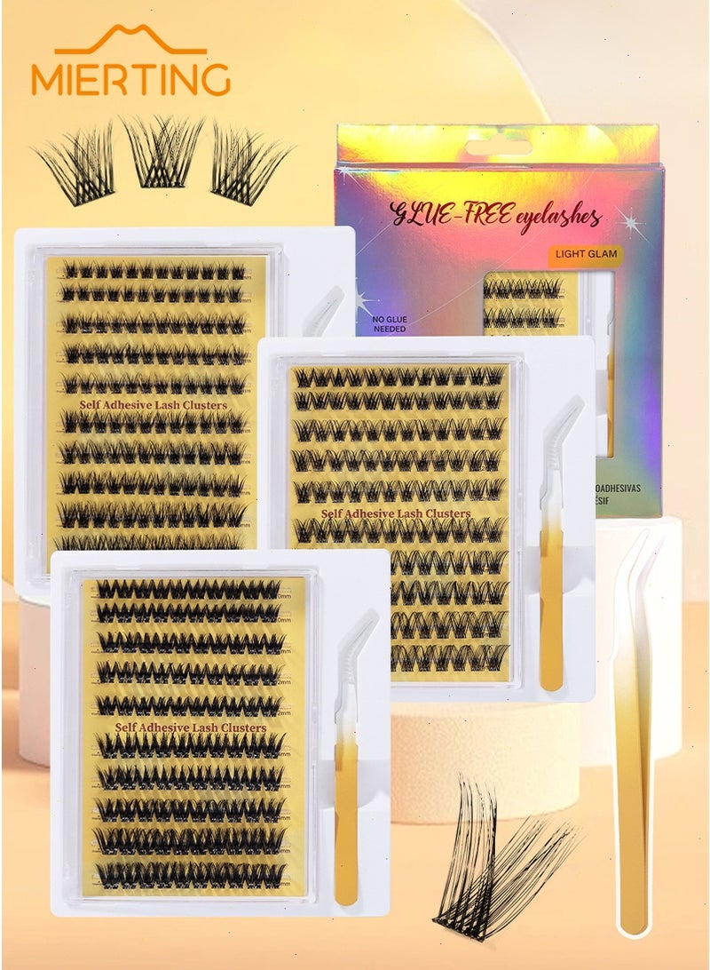 mierting Flase Eyelashes Self Adhesive Fishtail Lashes 120pcs Glue-Free, Large Pack 10-12-14-16mm False Eyelashes, Easy to Apply No Glue - Image 3
