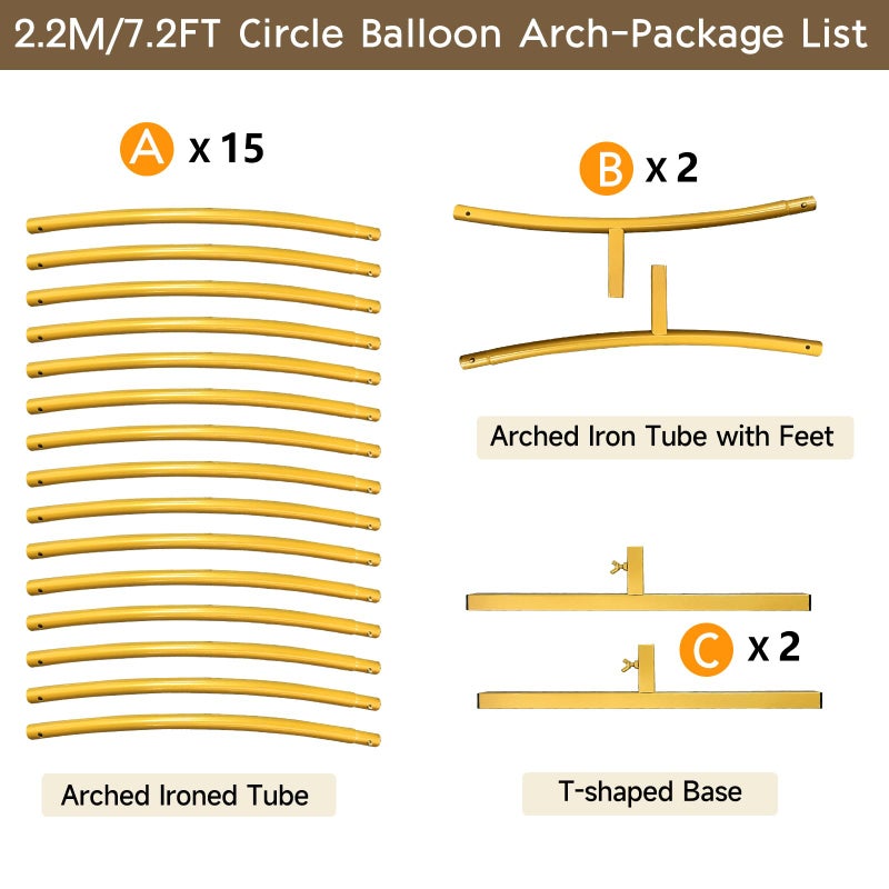 JEBUTU 7.2ft Round Backdrop Stand Circle Gold Balloon Arch Metal Wedding Backdrop Ring Stand Frame for Party Birthday Baby Shower Flower Decorations Ceremony Anniversary Bridal - Image 4