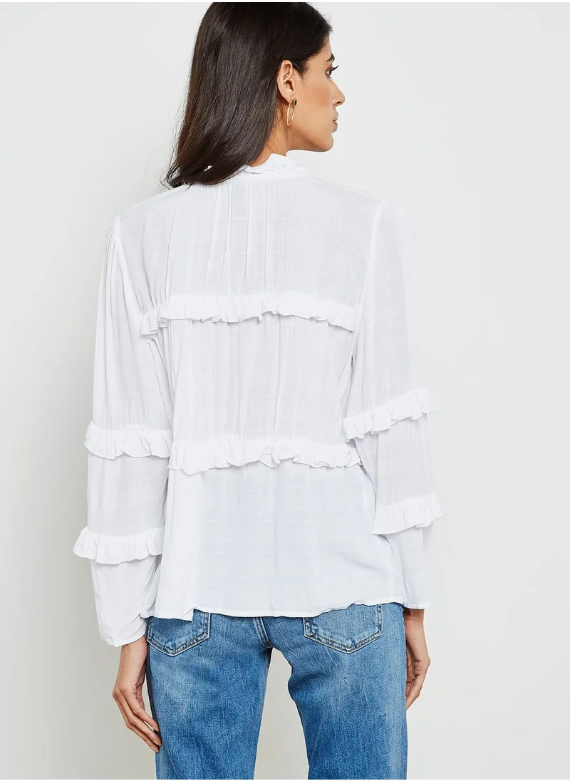 YAS High Neck Ruffle Top