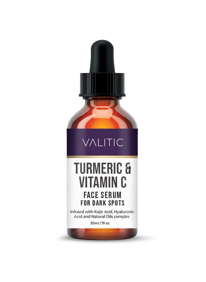 VALITIC - Vitamin C Face Serum For Anti Aging Hyaluronic Acid Collagen Kojic Acid Turmeric Oil Dark Spot Remover Brightening Serum Eyes And Facial Serum Skin Care 1 Fl Oz - Image 1