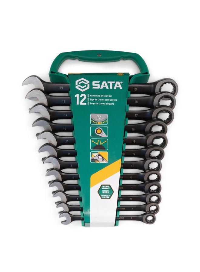 Sata 12-Piece Metric Combination Ratcheting Wrench Set-ST08032 - Image 2