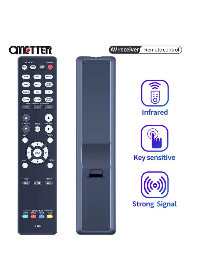 OMETTER - RC-1167 for DENON Remote Control AVR-1913 AVR-2113 AVR-2313 AV Receiver System - Image 1