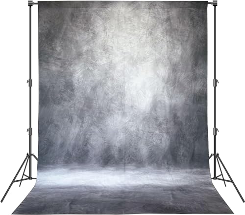 Haboke Abstract Professional Photography Backdrop for Portrait Photo Props Booth Background Photoshoot Studio with Polyester Fabric Roller Pocket on Top 8x12ftGreyNo Stand - Image 1