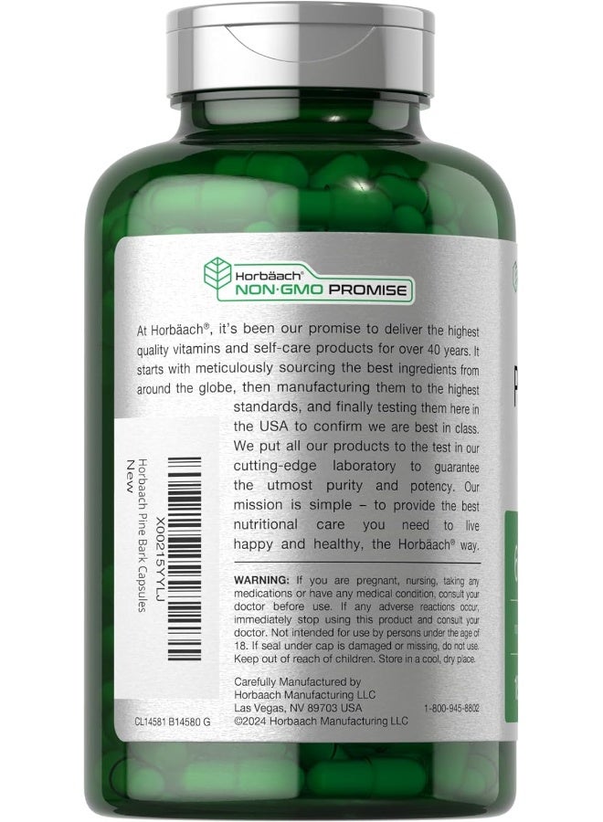 Horbaach Pine Bark Extract 6000 mg | 180 Capsules | Standardized to Contain 95% Proanthocyanidins | Non-GMO, Gluten Free Supplement - Image 3